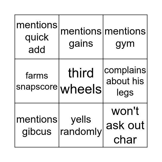 josh bingo Card