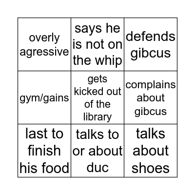 aidan bingo Card