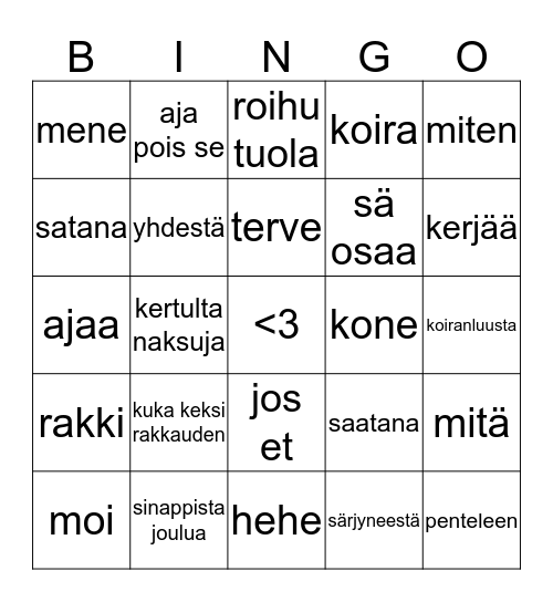 POLTTARIPINKO Bingo Card