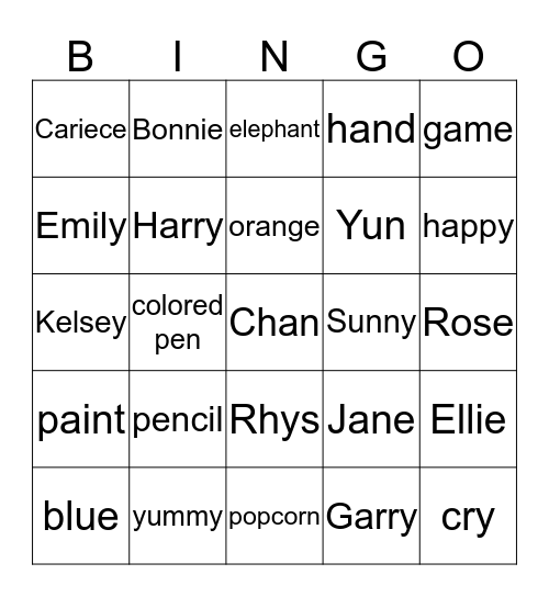 Random Bingo Card