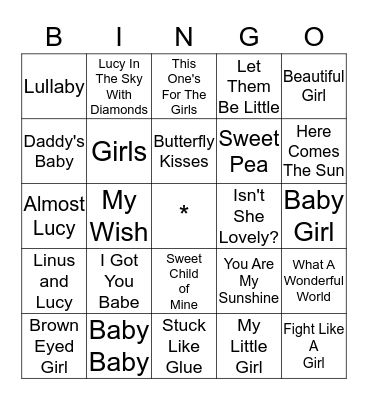Oh Baby Baby! Bingo Card