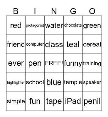 Awesome Bingo Game! Bingo Card