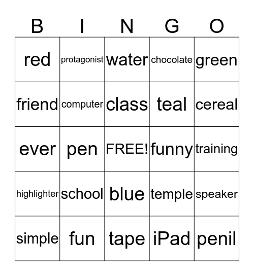 Awesome Bingo Game! Bingo Card