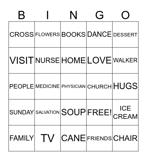 SUNDAY FUN Bingo Card