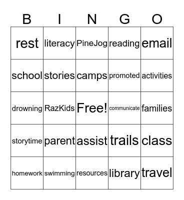 Spring PLC Night Bingo Card