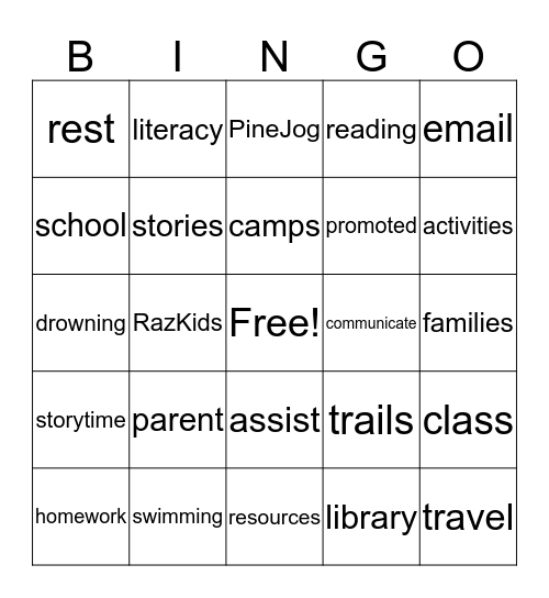 Spring PLC Night Bingo Card