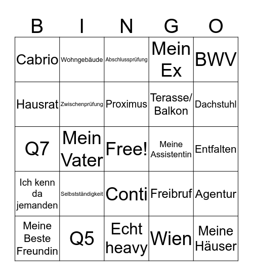 BWV Bingo Card