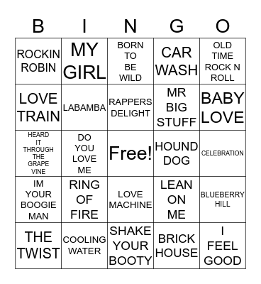 VINTAGE MUSIC BINGO Card