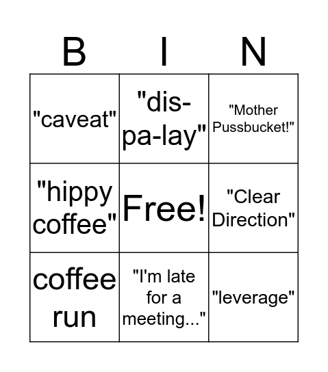 GF3 Bingo Card