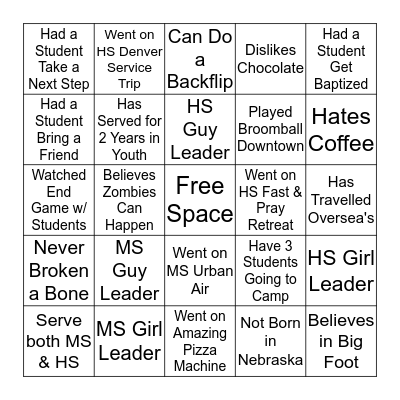 Get to Know You BINGO Card