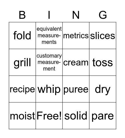 ch. 30 Bingo Card
