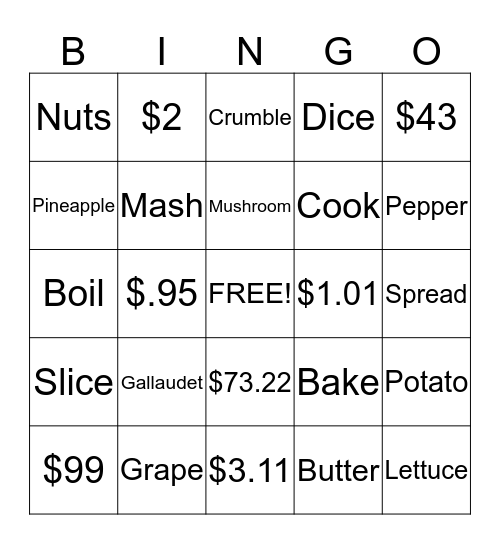 ASL Bingo Card