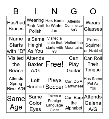 Get to Know You Bingo Card