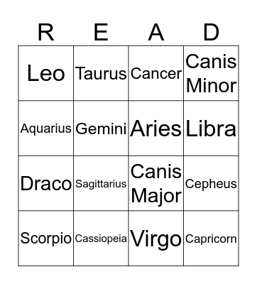 A Universe of Stories! Bingo Card