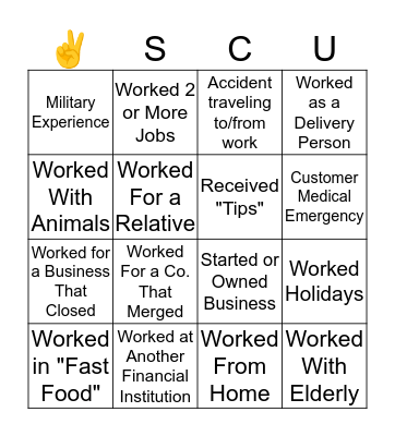 Scott Credit Union Bingo Card