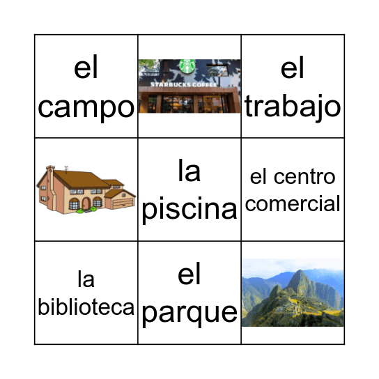 ¿Adónde vas? Bingo Card