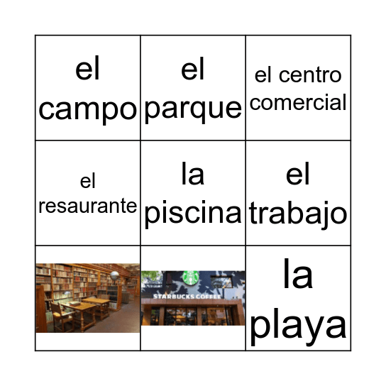 ¿Adónde vas? Bingo Card
