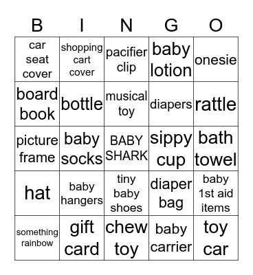 Baby Shark Baby Sharp Bingo Card