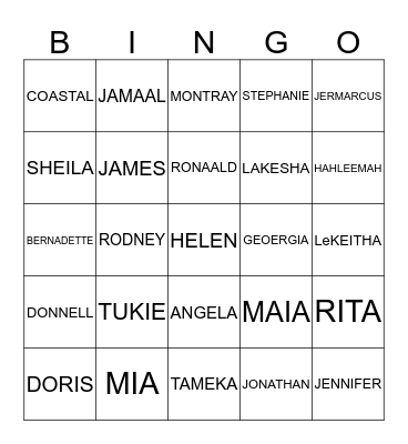 BOOKER FAMILY BINGO Card
