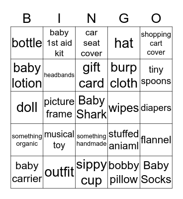 Baby Sharp Baby Shark Bingo Card