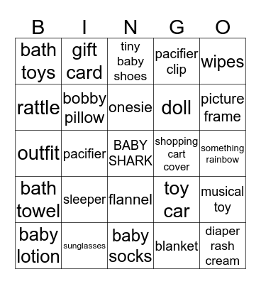 Baby Sharp - Baby Shark Bingo Card