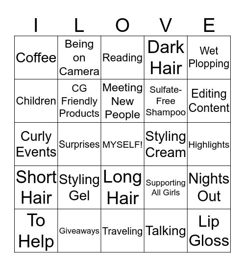 I LOVE BINGO Card