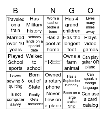 Body-Butler-Clerk Family Reunion Bingo Card