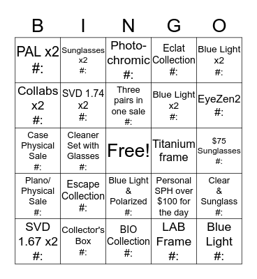BOGO BINGO! Bingo Card