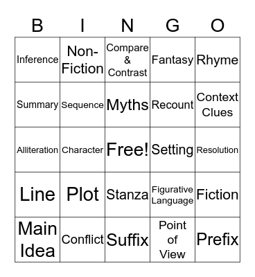 EOG Bingo Card