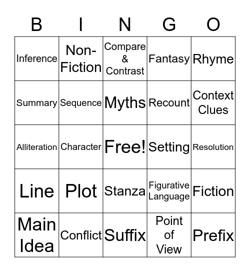 EOG Bingo Card