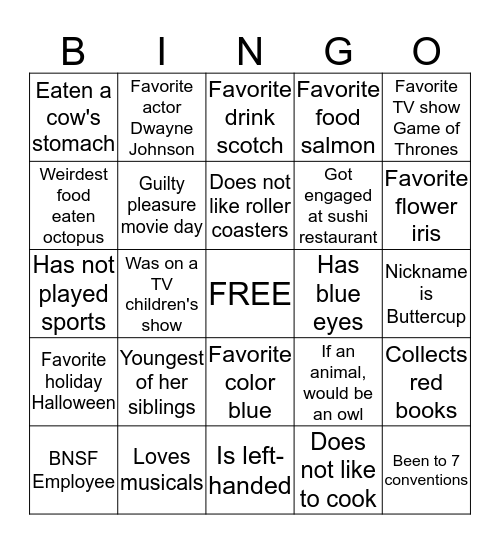 NARBW Diamonds Bingo Card