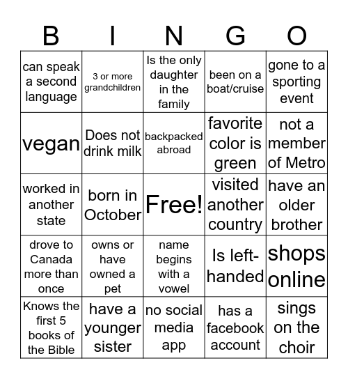 HOWDY DO Bingo Card