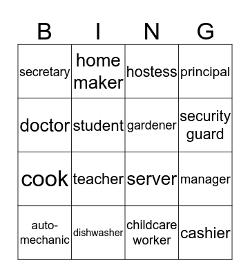 Unit 8 Work Bingo Card