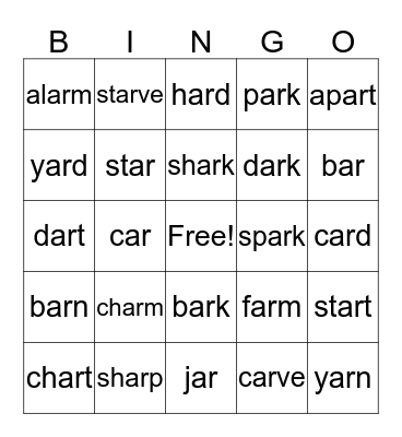 ar Bingo Card