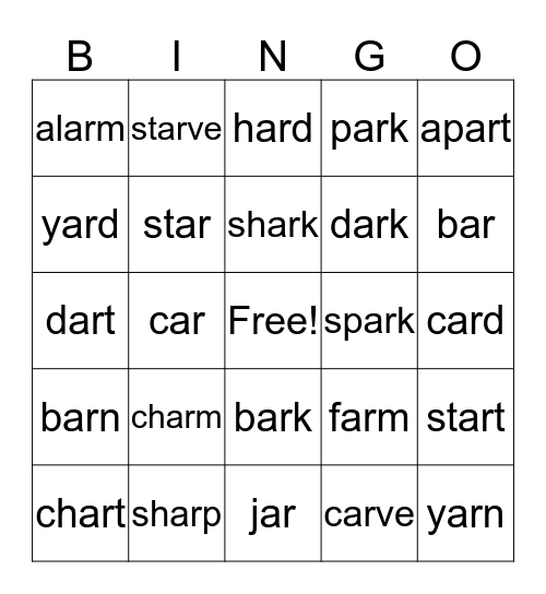 ar Bingo Card