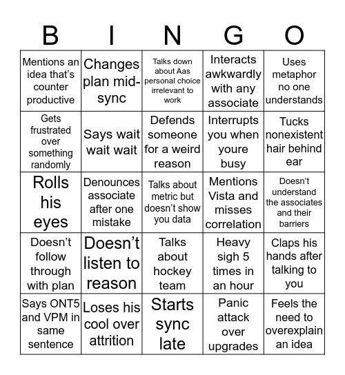 G Man Bingo V2 Bingo Card