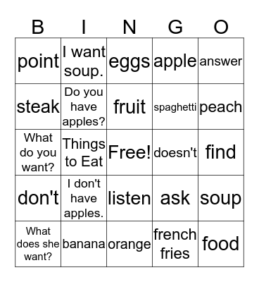 Unit 3: 1-2 Bingo Card