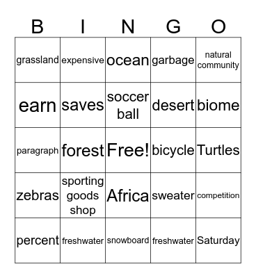 Unit 4: 3-4 Bingo Card