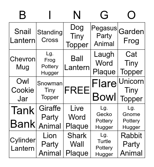 BISQUE Bingo Card