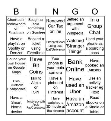 Digital Bingo Card