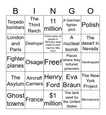 Lose #9 Bingo Card