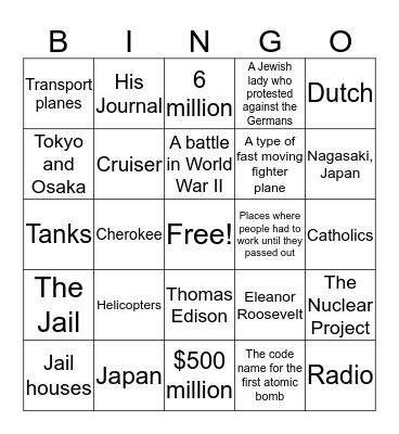 Lose 2.0 #9 Bingo Card