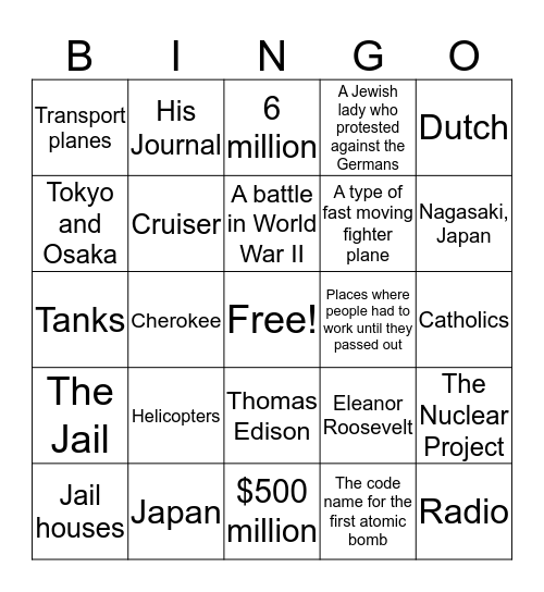 Lose 2.0 #9 Bingo Card