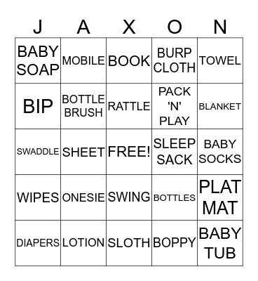 BABY SHOWER BINGO Card