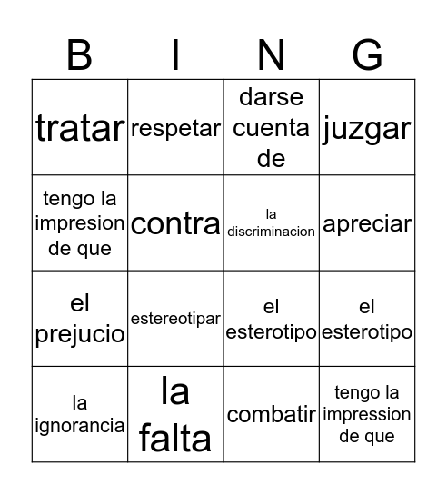 Capitulo 9 Bingo Card