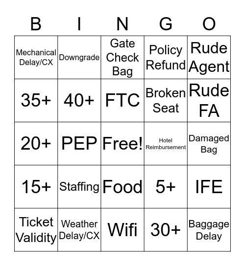 CR Bingo Card