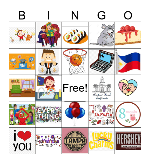 Journey Bridal Shower Bingo Card