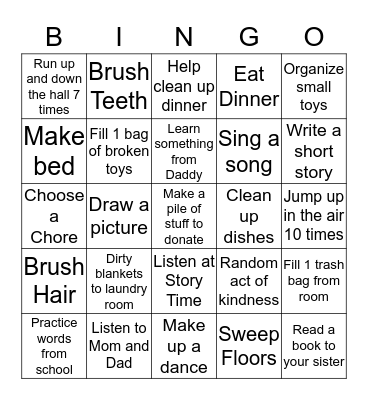 Activity Bingo for Sophie Bingo Card