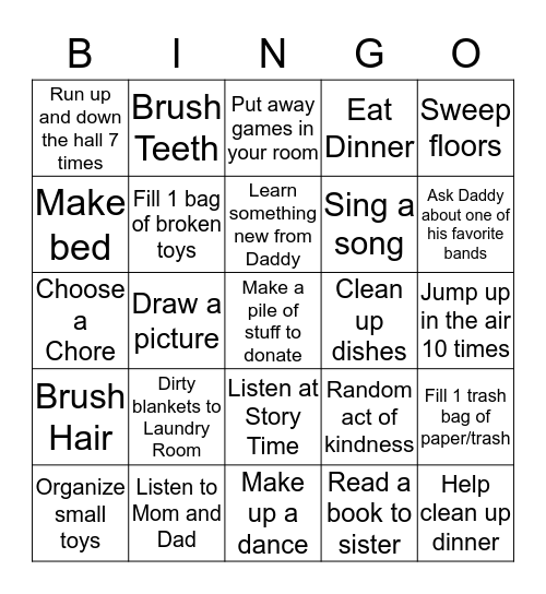 Activity Bingo for Sophie Bingo Card