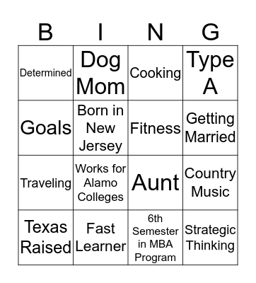 Andria's Bingo Card Bingo Card